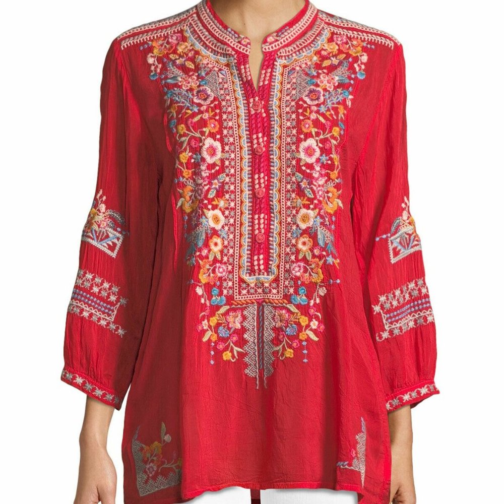 NWT Johnny Was Bethanie Top PS Strawberry